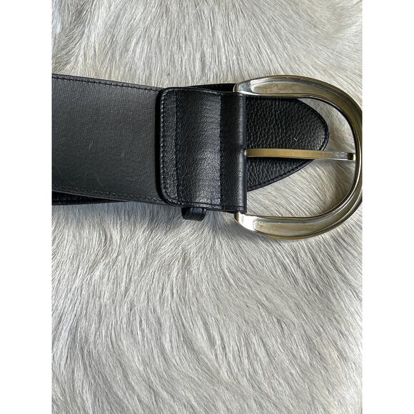 Vintage Black Broad Belt Leather  White House Black Market XS USA - Picture 5 of 6